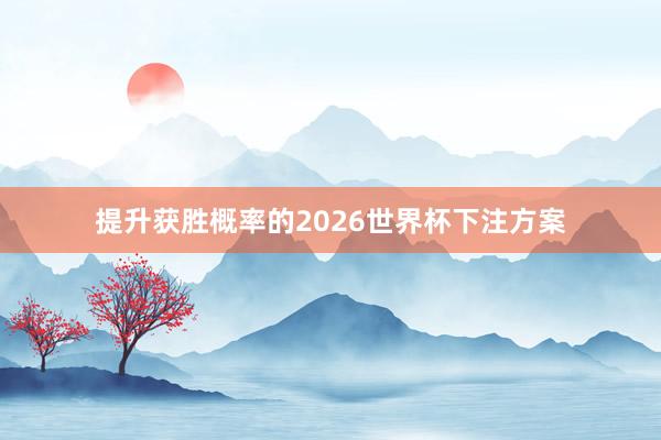 提升获胜概率的2026世界杯下注方案